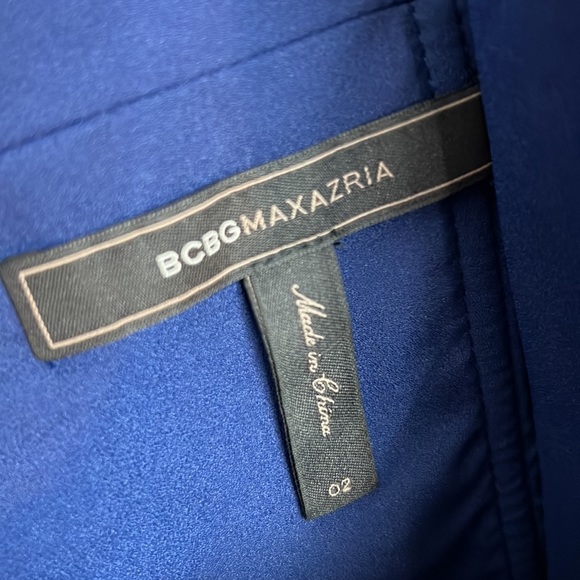 BCBGMAXAZRIA BLUE DEPTH LESLIE ONE-SHOULDER DRESS ASYMMETRICAL BODYCON SZ. 2 - Picture 6 of 16